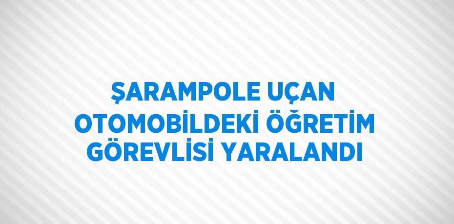 ŞARAMPOLE UÇAN OTOMOBİLDEKİ ÖĞRETİM GÖREVLİSİ YARALANDI