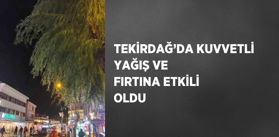 TEKİRDAĞ’DA KUVVETLİ YAĞIŞ VE FIRTINA ETKİLİ OLDU