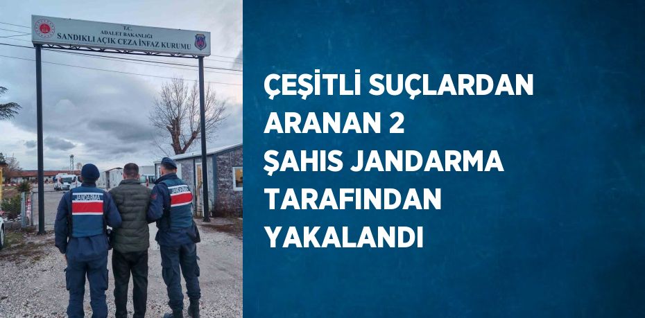 ÇEŞİTLİ SUÇLARDAN ARANAN 2 ŞAHIS JANDARMA TARAFINDAN YAKALANDI