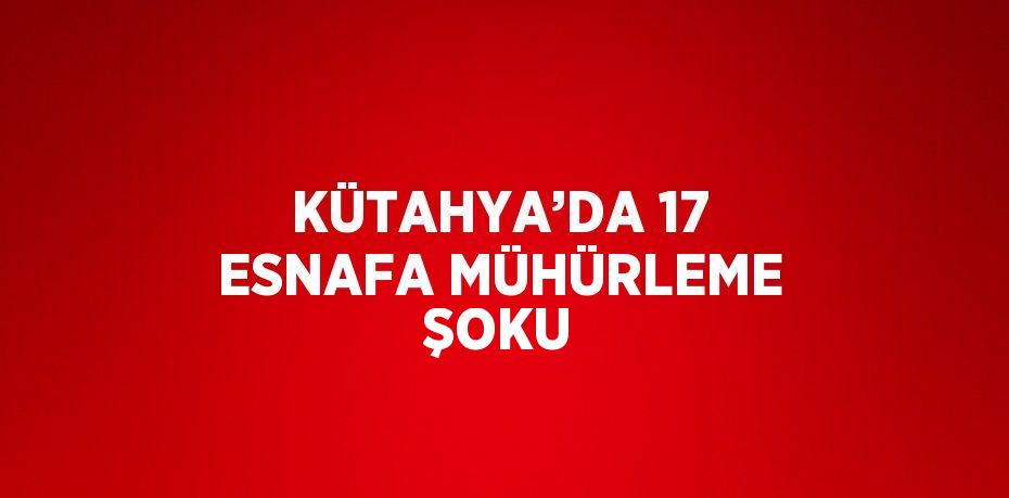 KÜTAHYA’DA 17 ESNAFA MÜHÜRLEME ŞOKU