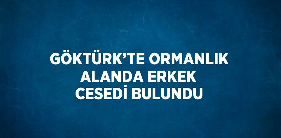 GÖKTÜRK’TE ORMANLIK ALANDA ERKEK CESEDİ BULUNDU