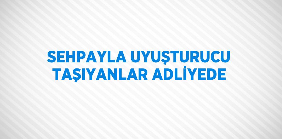 SEHPAYLA UYUŞTURUCU TAŞIYANLAR ADLİYEDE