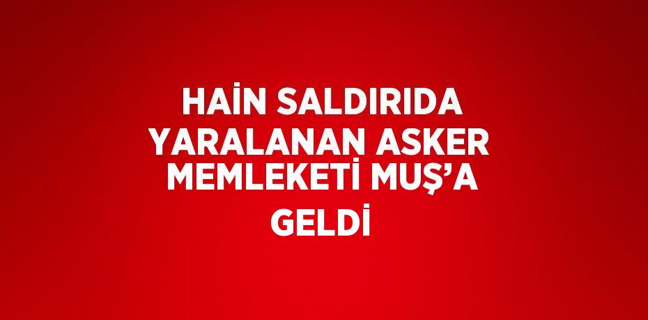 HAİN SALDIRIDA YARALANAN ASKER MEMLEKETİ MUŞ’A GELDİ