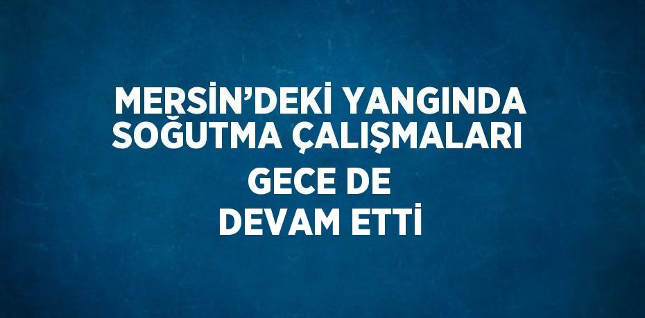 MERSİN’DEKİ YANGINDA SOĞUTMA ÇALIŞMALARI GECE DE DEVAM ETTİ