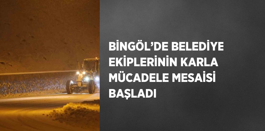 BİNGÖL’DE BELEDİYE EKİPLERİNİN KARLA MÜCADELE MESAİSİ BAŞLADI