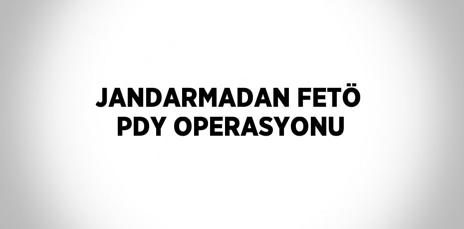 JANDARMADAN FETÖ PDY OPERASYONU