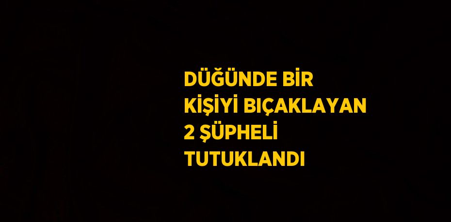 DÜĞÜNDE BİR KİŞİYİ BIÇAKLAYAN 2 ŞÜPHELİ TUTUKLANDI