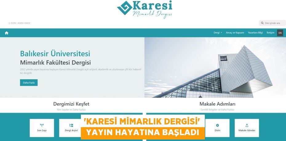 “Karesi Mimarlık Dergisi”  Yayın Hayatına Başladı