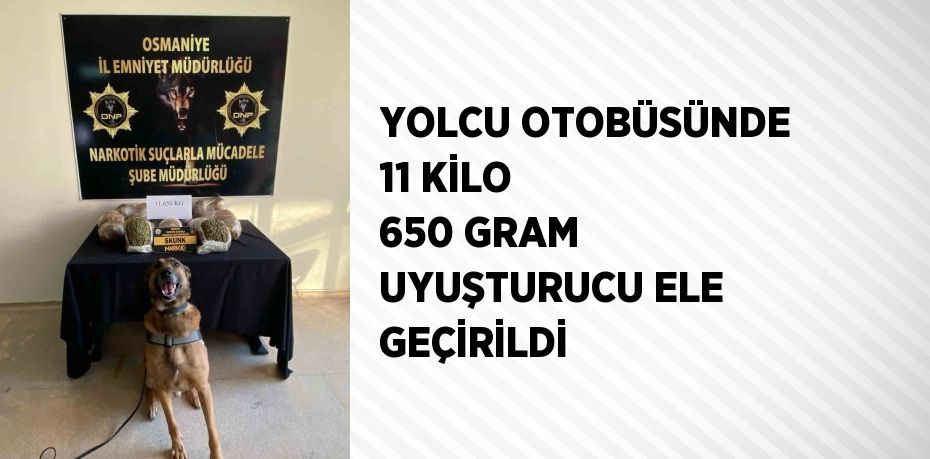 YOLCU OTOBÜSÜNDE 11 KİLO 650 GRAM UYUŞTURUCU ELE GEÇİRİLDİ