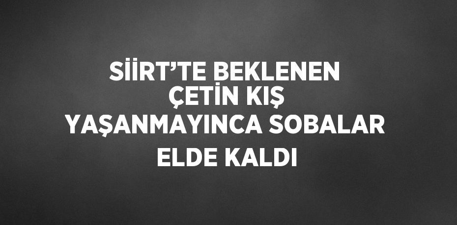 SİİRT’TE BEKLENEN ÇETİN KIŞ YAŞANMAYINCA SOBALAR ELDE KALDI