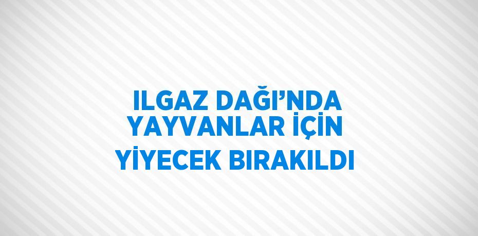 ILGAZ DAĞI’NDA YAYVANLAR İÇİN YİYECEK BIRAKILDI