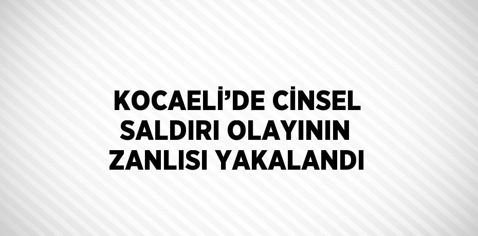 KOCAELİ’DE CİNSEL SALDIRI OLAYININ ZANLISI YAKALANDI