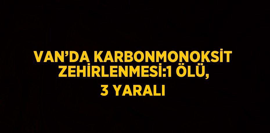 VAN’DA KARBONMONOKSİT ZEHİRLENMESİ:1 ÖLÜ, 3 YARALI