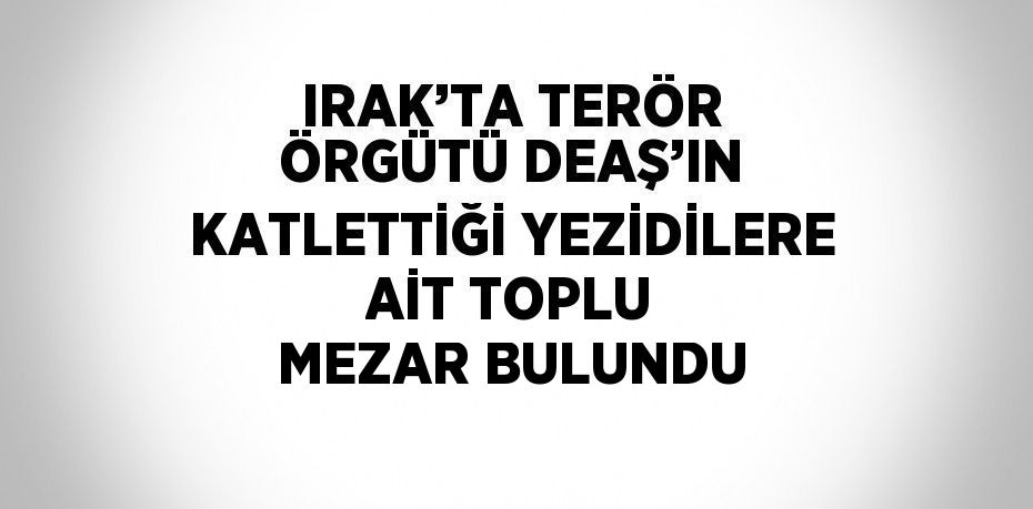 IRAK’TA TERÖR ÖRGÜTÜ DEAŞ’IN KATLETTİĞİ YEZİDİLERE AİT TOPLU MEZAR BULUNDU