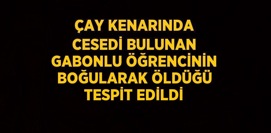 ÇAY KENARINDA CESEDİ BULUNAN GABONLU ÖĞRENCİNİN BOĞULARAK ÖLDÜĞÜ TESPİT EDİLDİ