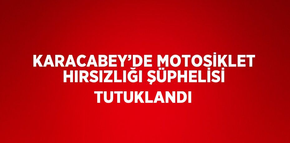 KARACABEY’DE MOTOSİKLET HIRSIZLIĞI ŞÜPHELİSİ TUTUKLANDI