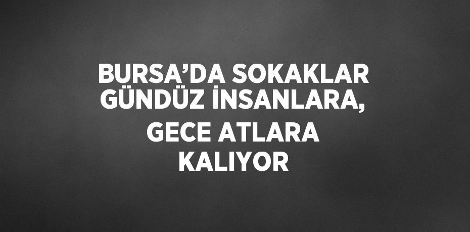 BURSA’DA SOKAKLAR GÜNDÜZ İNSANLARA, GECE ATLARA KALIYOR