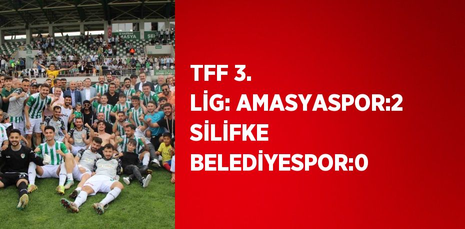 TFF 3. LİG: AMASYASPOR:2 SİLİFKE BELEDİYESPOR:0