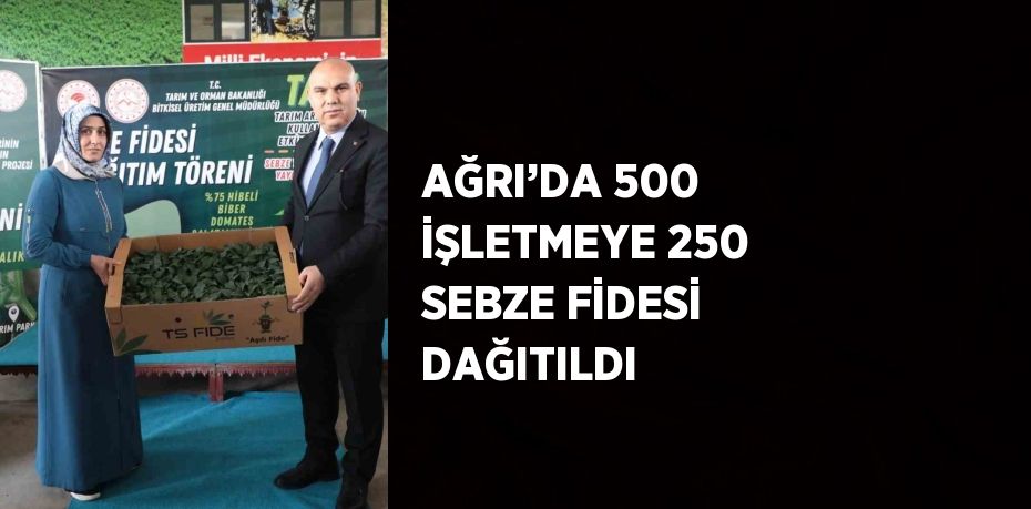 AĞRI’DA 500 İŞLETMEYE 250 SEBZE FİDESİ DAĞITILDI