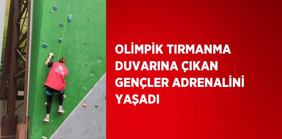 OLİMPİK TIRMANMA DUVARINA ÇIKAN GENÇLER ADRENALİNİ YAŞADI