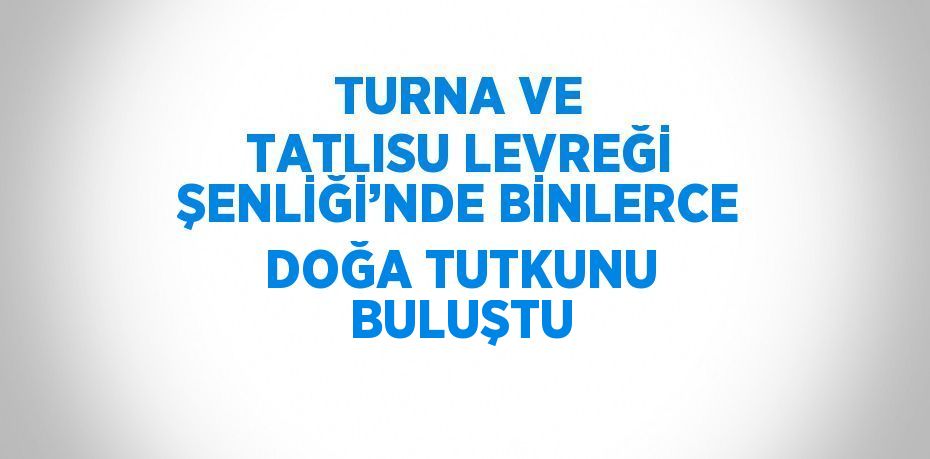 TURNA VE TATLISU LEVREĞİ ŞENLİĞİ’NDE BİNLERCE DOĞA TUTKUNU BULUŞTU