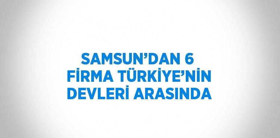 SAMSUN’DAN 6 FİRMA TÜRKİYE’NİN DEVLERİ ARASINDA