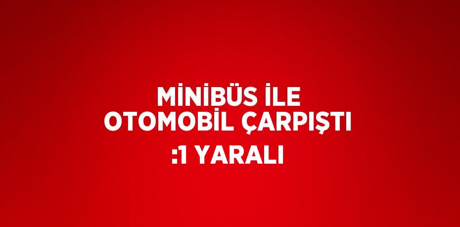 MİNİBÜS İLE OTOMOBİL ÇARPIŞTI :1 YARALI