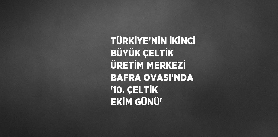 TÜRKİYE’NİN İKİNCİ BÜYÜK ÇELTİK ÜRETİM MERKEZİ BAFRA OVASI’NDA '10. ÇELTİK EKİM GÜNÜ'
