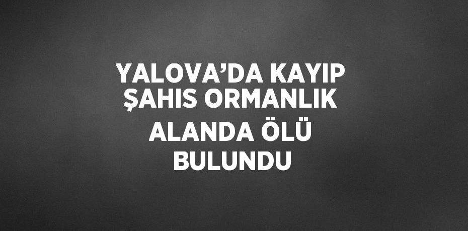 YALOVA’DA KAYIP ŞAHIS ORMANLIK ALANDA ÖLÜ BULUNDU