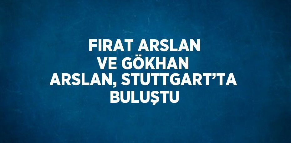 FIRAT ARSLAN VE GÖKHAN ARSLAN, STUTTGART’TA BULUŞTU