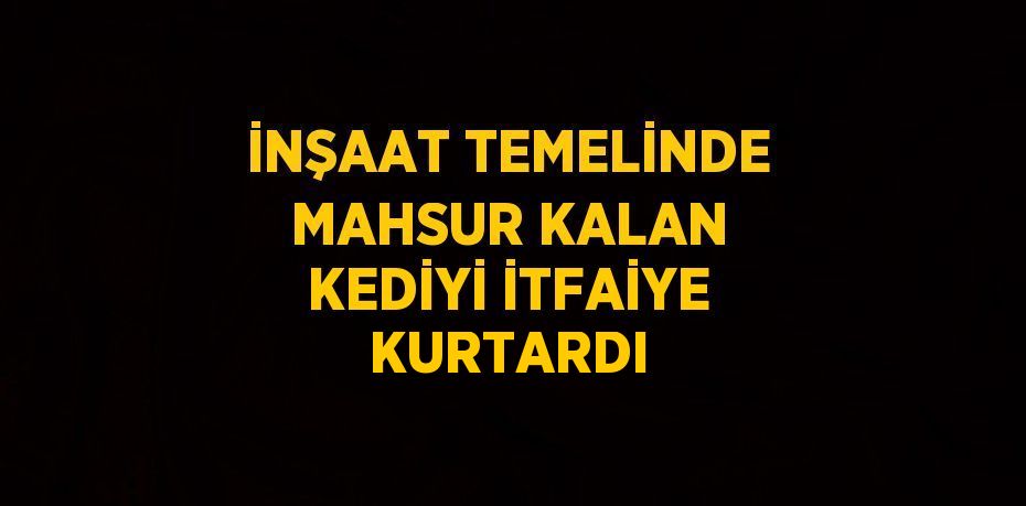 İNŞAAT TEMELİNDE MAHSUR KALAN KEDİYİ İTFAİYE KURTARDI