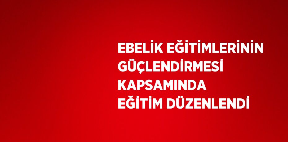 EBELİK EĞİTİMLERİNİN GÜÇLENDİRMESİ KAPSAMINDA EĞİTİM DÜZENLENDİ