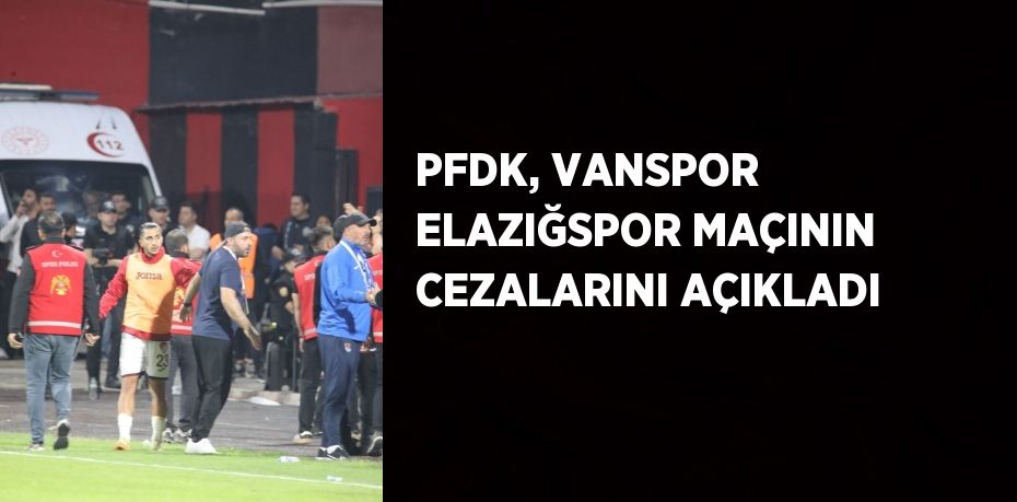 PFDK, VANSPOR ELAZIĞSPOR MAÇININ CEZALARINI AÇIKLADI