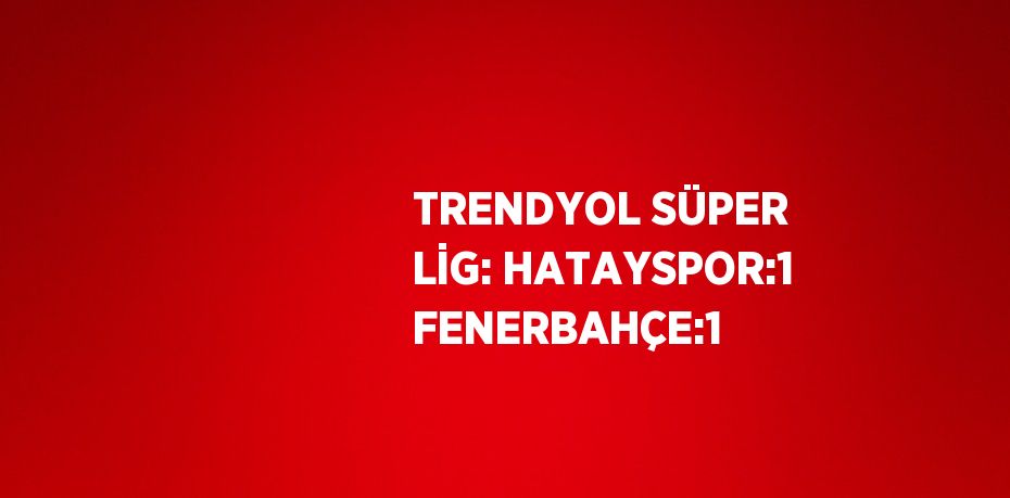 TRENDYOL SÜPER LİG: HATAYSPOR:1 FENERBAHÇE:1