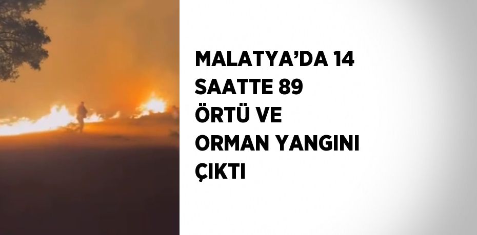 MALATYA’DA 14 SAATTE 89 ÖRTÜ VE ORMAN YANGINI ÇIKTI