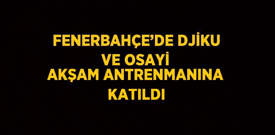 FENERBAHÇE’DE DJİKU VE OSAYİ AKŞAM ANTRENMANINA KATILDI