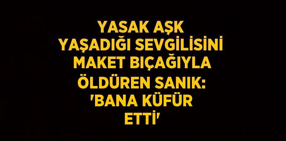 YASAK AŞK YAŞADIĞI SEVGİLİSİNİ MAKET BIÇAĞIYLA ÖLDÜREN SANIK: 'BANA KÜFÜR ETTİ'