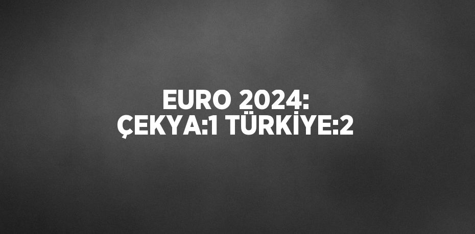 EURO 2024: ÇEKYA:1 TÜRKİYE:2