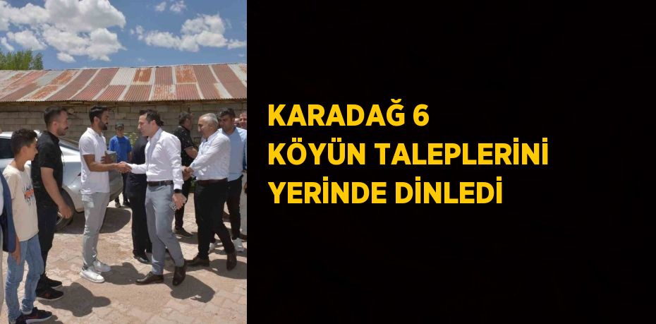 KARADAĞ 6 KÖYÜN TALEPLERİNİ YERİNDE DİNLEDİ