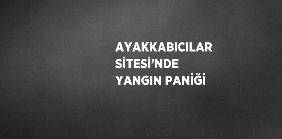 AYAKKABICILAR SİTESİ’NDE YANGIN PANİĞİ