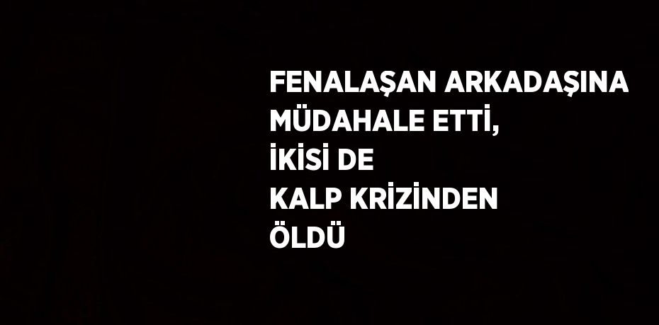 FENALAŞAN ARKADAŞINA MÜDAHALE ETTİ, İKİSİ DE KALP KRİZİNDEN ÖLDÜ