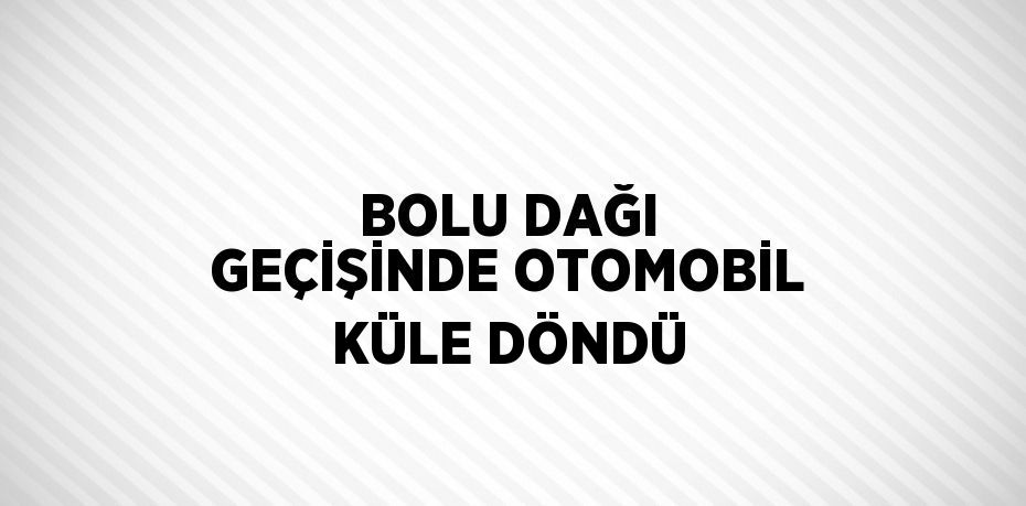 BOLU DAĞI GEÇİŞİNDE OTOMOBİL KÜLE DÖNDÜ