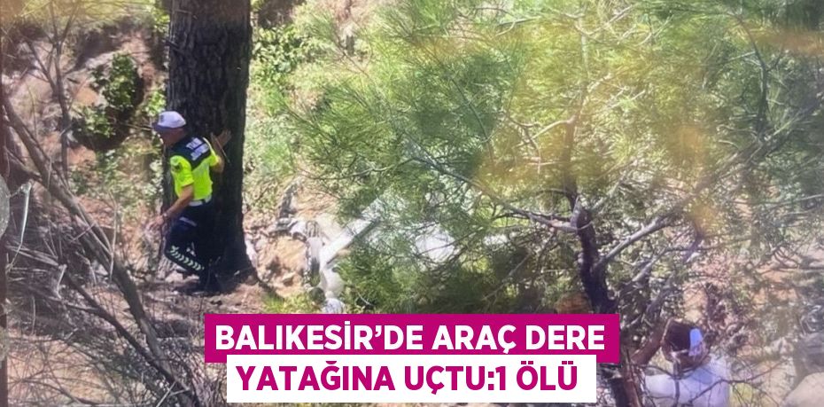 BALIKESİR’DE ARAÇ DERE YATAĞINA UÇTU:1 ÖLÜ