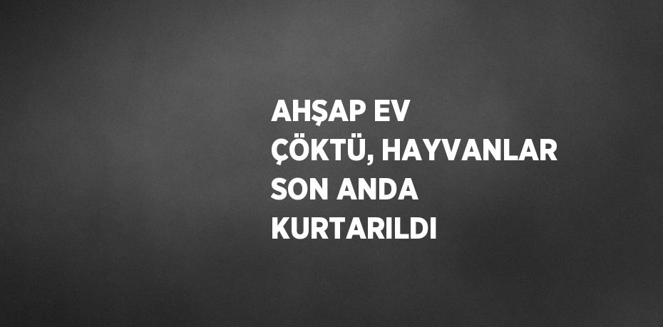 AHŞAP EV ÇÖKTÜ, HAYVANLAR SON ANDA KURTARILDI