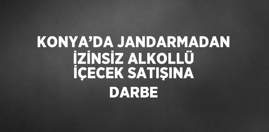 KONYA’DA JANDARMADAN İZİNSİZ ALKOLLÜ İÇECEK SATIŞINA DARBE