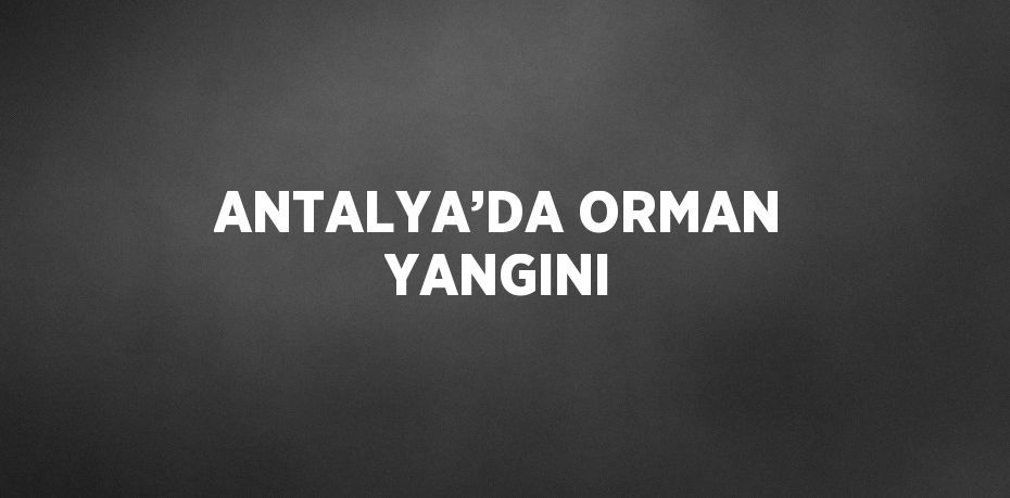 ANTALYA’DA ORMAN YANGINI