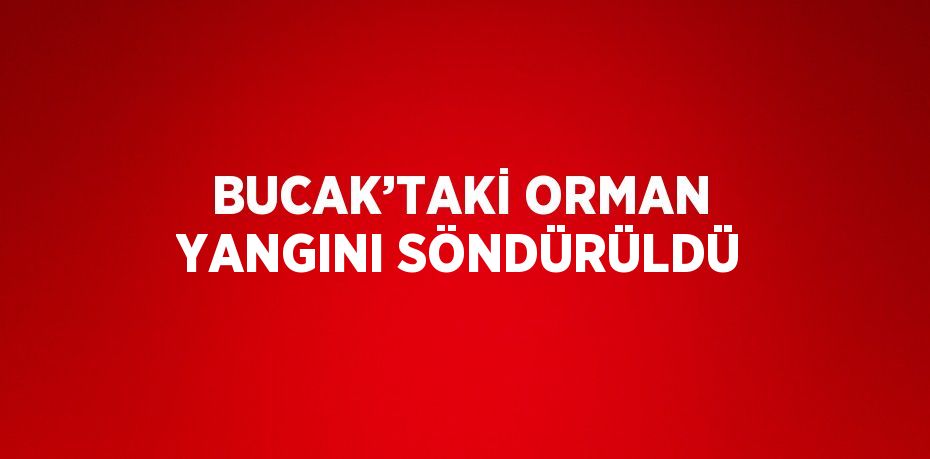 BUCAK’TAKİ ORMAN YANGINI SÖNDÜRÜLDÜ