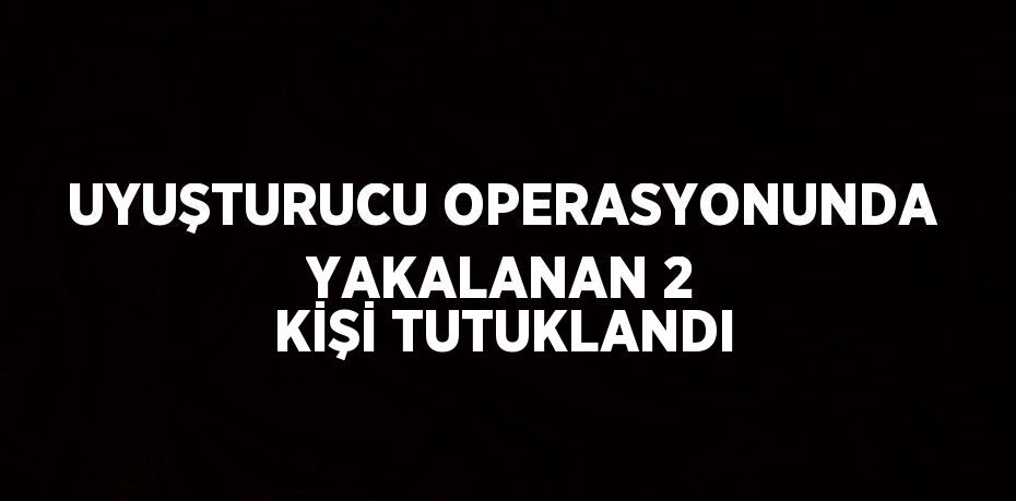 UYUŞTURUCU OPERASYONUNDA YAKALANAN 2 KİŞİ TUTUKLANDI