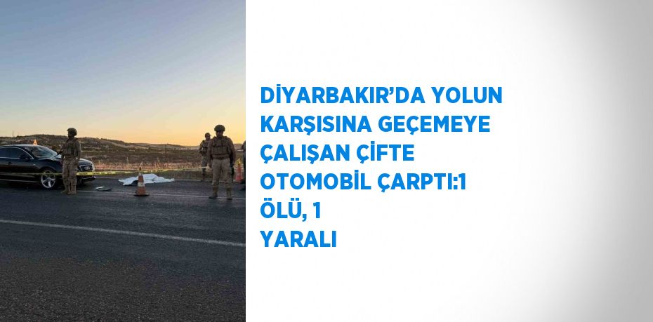 DİYARBAKIR’DA YOLUN KARŞISINA GEÇEMEYE ÇALIŞAN ÇİFTE OTOMOBİL ÇARPTI:1 ÖLÜ, 1 YARALI