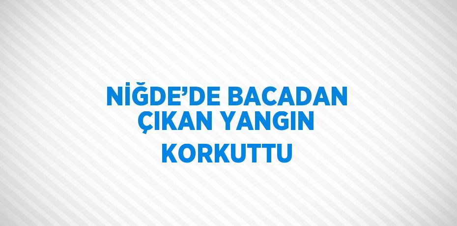 NİĞDE’DE BACADAN ÇIKAN YANGIN KORKUTTU